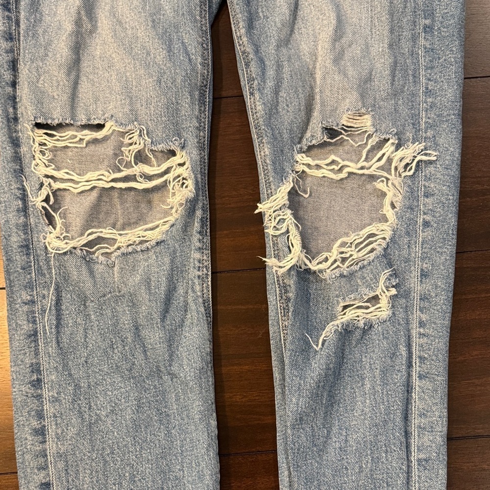 American Eagle Outfitters Distressed Blue Straight Leg Jeans - Picture 6 of 6